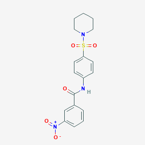 molecular formula C18H19N3O5S B323415 3-nitro-N-[4-(1-piperidinylsulfonyl)phenyl]benzamide 
