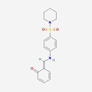 molecular formula C18H20N2O3S B323417 (6E)-6-[(4-piperidin-1-ylsulfonylanilino)methylidene]cyclohexa-2,4-dien-1-one 