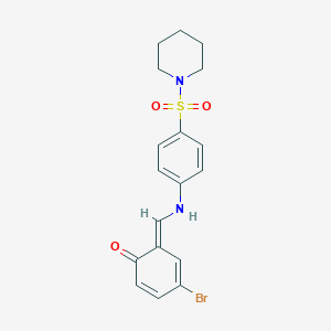 molecular formula C18H19BrN2O3S B323419 (6E)-4-bromo-6-[(4-piperidin-1-ylsulfonylanilino)methylidene]cyclohexa-2,4-dien-1-one 