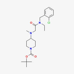 molecular formula C22H34ClN3O3 B3234191 tert-Butyl 4-((2-((2-chlorobenzyl)(ethyl)amino)-2-oxoethyl)(methyl)amino)piperidine-1-carboxylate CAS No. 1353965-73-7