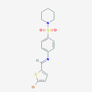 molecular formula C16H17BrN2O2S2 B323420 N-[(5-bromo-2-thienyl)methylene]-N-[4-(1-piperidinylsulfonyl)phenyl]amine 