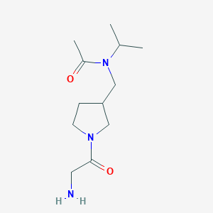 molecular formula C12H23N3O2 B3234201 N-[1-(2-Amino-acetyl)-pyrrolidin-3-ylmethyl]-N-isopropyl-acetamide CAS No. 1353966-10-5