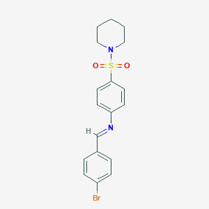 molecular formula C18H19BrN2O2S B323421 N-(4-bromobenzylidene)-4-(1-piperidinylsulfonyl)aniline 