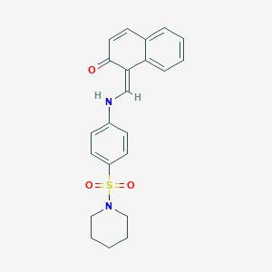 molecular formula C22H22N2O3S B323422 (1Z)-1-[(4-piperidin-1-ylsulfonylanilino)methylidene]naphthalen-2-one 