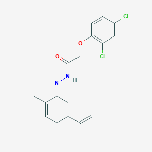 molecular formula C18H20Cl2N2O2 B323425 2-(2,4-dichlorophenoxy)-N'-(5-isopropenyl-2-methyl-2-cyclohexen-1-ylidene)acetohydrazide 