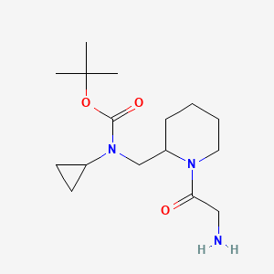 molecular formula C16H29N3O3 B3234250 [1-(2-Amino-acetyl)-piperidin-2-ylmethyl]-cyclopropyl-carbamic acid tert-butyl ester CAS No. 1353966-64-9