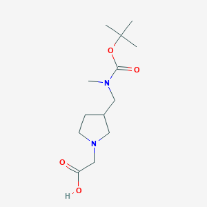 molecular formula C13H24N2O4 B3234255 {3-[(tert-Butoxycarbonyl-methyl-amino)-methyl]-pyrrolidin-1-yl}-acetic acid CAS No. 1353966-74-1