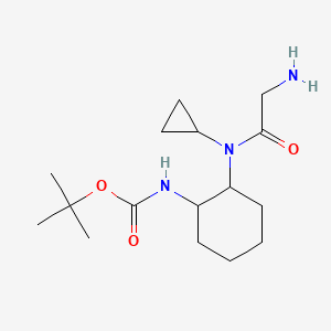 molecular formula C16H29N3O3 B3234261 {2-[(2-Amino-acetyl)-cyclopropyl-amino]-cyclohexyl}-carbamic acid tert-butyl ester CAS No. 1353966-76-3