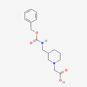 molecular formula C16H22N2O4 B3234269 [3-(Benzyloxycarbonylamino-methyl)-piperidin-1-yl]-acetic acid CAS No. 1353966-86-5