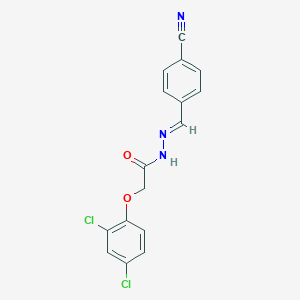 molecular formula C16H11Cl2N3O2 B323427 N'-(4-cyanobenzylidene)-2-(2,4-dichlorophenoxy)acetohydrazide 