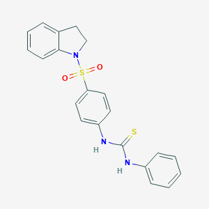 molecular formula C21H19N3O2S2 B323432 N-[4-(2,3-dihydro-1H-indol-1-ylsulfonyl)phenyl]-N'-phenylthiourea CAS No. 6151-09-3