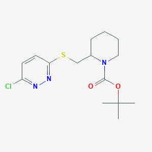 molecular formula C15H22ClN3O2S B3234333 2-(6-Chloro-pyridazin-3-ylsulfanylmethyl)-piperidine-1-carboxylic acid tert-butyl ester CAS No. 1353972-39-0