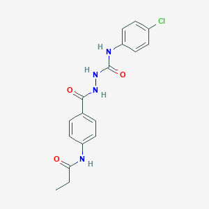 molecular formula C17H17ClN4O3 B323435 N-(4-chlorophenyl)-2-[4-(propionylamino)benzoyl]hydrazinecarboxamide 