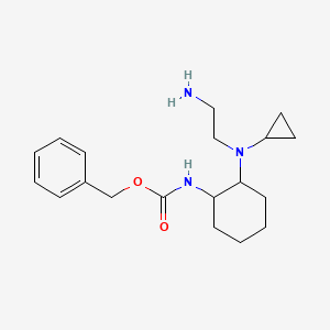 molecular formula C19H29N3O2 B3234350 {2-[(2-Amino-ethyl)-cyclopropyl-amino]-cyclohexyl}-carbamic acid benzyl ester CAS No. 1353973-08-6