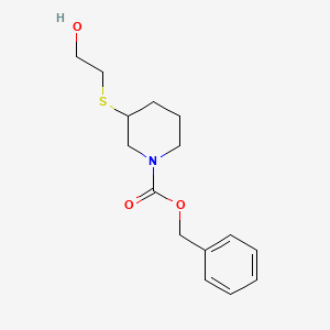 molecular formula C15H21NO3S B3234355 3-(2-Hydroxy-ethylsulfanyl)-piperidine-1-carboxylic acid benzyl ester CAS No. 1353973-27-9