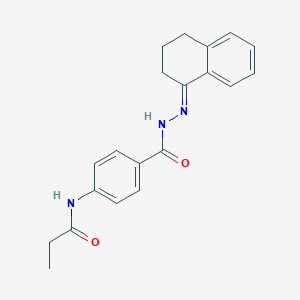 molecular formula C20H21N3O2 B323436 N-(4-{[(2E)-2-(3,4-dihydronaphthalen-1(2H)-ylidene)hydrazino]carbonyl}phenyl)propanamide 