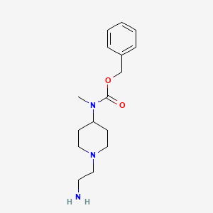 molecular formula C16H25N3O2 B3234366 [1-(2-Amino-ethyl)-piperidin-4-yl]-methyl-carbamic acid benzyl ester CAS No. 1353973-54-2