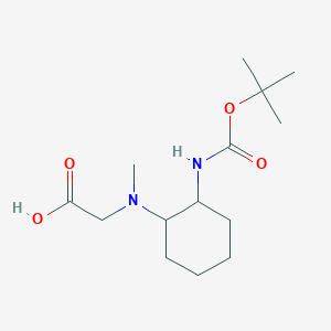 molecular formula C14H26N2O4 B3234392 [(2-tert-Butoxycarbonylamino-cyclohexyl)-methyl-amino]-acetic acid CAS No. 1353974-01-2