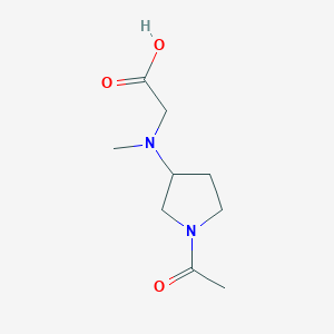 molecular formula C9H16N2O3 B3234432 [(1-Acetyl-pyrrolidin-3-yl)-methyl-amino]-acetic acid CAS No. 1353974-40-9