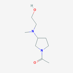 molecular formula C9H18N2O2 B3234445 1-{3-[(2-Hydroxy-ethyl)-methyl-amino]-pyrrolidin-1-yl}-ethanone CAS No. 1353974-52-3
