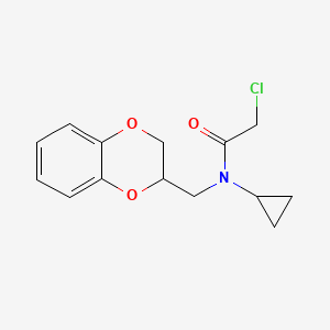 molecular formula C14H16ClNO3 B3234504 2-Chloro-N-cyclopropyl-N-(2,3-dihydro-benzo[1,4]dioxin-2-ylmethyl)-acetamide CAS No. 1353977-07-7