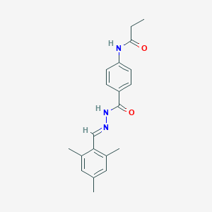 molecular formula C20H23N3O2 B323454 N-(4-{[2-(mesitylmethylene)hydrazino]carbonyl}phenyl)propanamide 