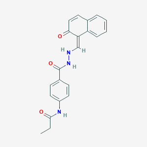 molecular formula C21H19N3O3 B323457 N-[4-[[[(Z)-(2-oxonaphthalen-1-ylidene)methyl]amino]carbamoyl]phenyl]propanamide 