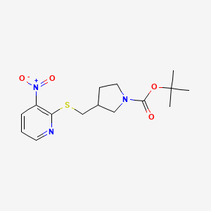 molecular formula C15H21N3O4S B3234615 tert-Butyl 3-(((3-nitropyridin-2-yl)thio)methyl)pyrrolidine-1-carboxylate CAS No. 1353979-04-0