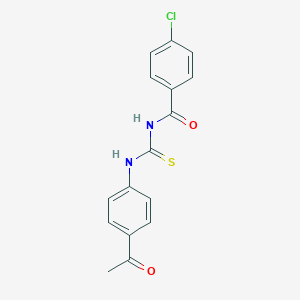 molecular formula C16H13ClN2O2S B323462 N-[(4-acetylphenyl)carbamothioyl]-4-chlorobenzamide 