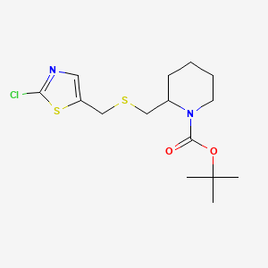 molecular formula C15H23ClN2O2S2 B3234644 2-(2-Chloro-thiazol-5-ylmethylsulfanylmethyl)-piperidine-1-carboxylic acid tert-butyl ester CAS No. 1353979-44-8