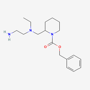 molecular formula C18H29N3O2 B3234647 2-{[(2-Amino-ethyl)-ethyl-amino]-methyl}-piperidine-1-carboxylic acid benzyl ester CAS No. 1353979-59-5