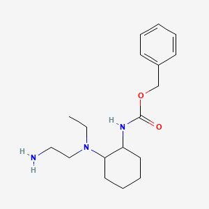 molecular formula C18H29N3O2 B3234654 {2-[(2-Amino-ethyl)-ethyl-amino]-cyclohexyl}-carbamic acid benzyl ester CAS No. 1353979-70-0