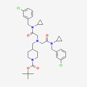 molecular formula C35H46Cl2N4O4 B3234669 tert-Butyl 4-((bis(2-((3-chlorobenzyl)(cyclopropyl)amino)-2-oxoethyl)amino)methyl)piperidine-1-carboxylate CAS No. 1353979-86-8