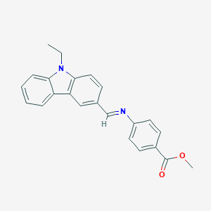 molecular formula C23H20N2O2 B323467 methyl 4-{[(9-ethyl-9H-carbazol-3-yl)methylene]amino}benzoate 