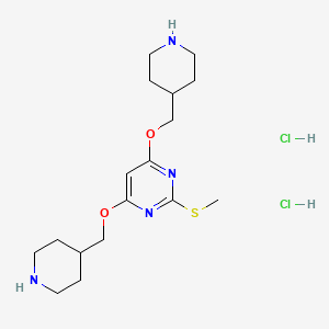 molecular formula C17H30Cl2N4O2S B3234710 2-(Methylthio)-4,6-bis(piperidin-4-ylmethoxy)pyrimidine dihydrochloride CAS No. 1353980-46-7