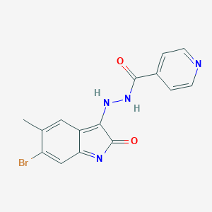 molecular formula C15H11BrN4O2 B323472 N'-(6-bromo-5-methyl-2-oxoindol-3-yl)pyridine-4-carbohydrazide 