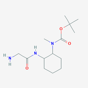 molecular formula C14H27N3O3 B3234736 [2-(2-Amino-acetylamino)-cyclohexyl]-methyl-carbamic acid tert-butyl ester CAS No. 1353980-91-2