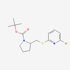 molecular formula C15H21BrN2O2S B3234767 2-(6-Bromo-pyridin-2-ylsulfanylmethyl)-pyrrolidine-1-carboxylic acid tert-butyl ester CAS No. 1353981-24-4