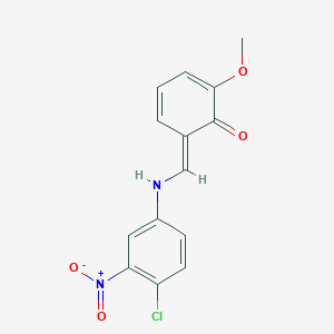 molecular formula C14H11ClN2O4 B323478 (6E)-6-[(4-chloro-3-nitroanilino)methylidene]-2-methoxycyclohexa-2,4-dien-1-one 