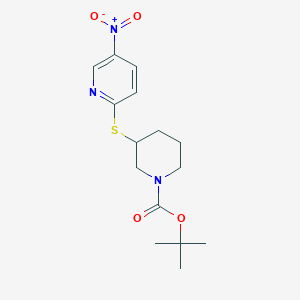molecular formula C15H21N3O4S B3234782 3-(5-Nitropyridin-2-ylsulfanyl)piperidine-1-carboxylic acid tert-butyl ester CAS No. 1353981-38-0