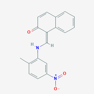 molecular formula C18H14N2O3 B323479 (1Z)-1-[(2-methyl-5-nitroanilino)methylidene]naphthalen-2-one 