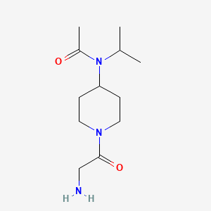 molecular formula C12H23N3O2 B3234855 N-[1-(2-Amino-acetyl)-piperidin-4-yl]-N-isopropyl-acetamide CAS No. 1353983-32-0