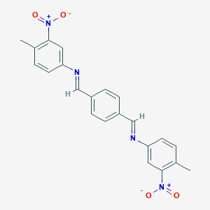 molecular formula C22H18N4O4 B323491 4-methyl-N-(4-{[(4-methyl-3-nitrophenyl)imino]methyl}benzylidene)-3-nitroaniline 