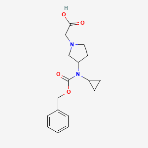 molecular formula C17H22N2O4 B3234934 [3-(Benzyloxycarbonyl-cyclopropyl-amino)-pyrrolidin-1-yl]-acetic acid CAS No. 1353985-25-7