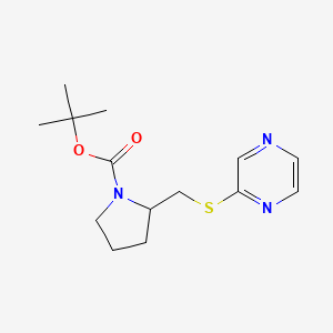 molecular formula C14H21N3O2S B3234946 2-(Pyrazin-2-ylsulfanylmethyl)-pyrrolidine-1-carboxylic acid tert-butyl ester CAS No. 1353985-33-7
