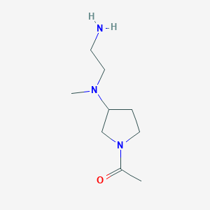 molecular formula C9H19N3O B3234960 1-{3-[(2-Amino-ethyl)-methyl-amino]-pyrrolidin-1-yl}-ethanone CAS No. 1353985-50-8