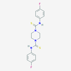 molecular formula C18H18F2N4S2 B323500 N,N'-bis(4-fluorophenyl)-1,4-piperazinedicarbothioamide 