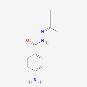 molecular formula C13H19N3O B323501 4-amino-N'-(1,2,2-trimethylpropylidene)benzohydrazide 