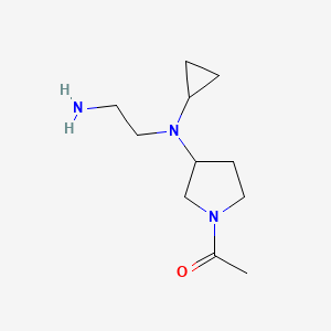 molecular formula C11H21N3O B3235011 1-{3-[(2-Amino-ethyl)-cyclopropyl-amino]-pyrrolidin-1-yl}-ethanone CAS No. 1353986-31-8