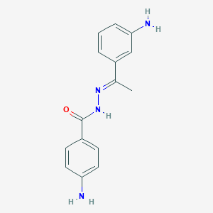 molecular formula C15H16N4O B323502 4-amino-N'-[1-(3-aminophenyl)ethylidene]benzohydrazide 